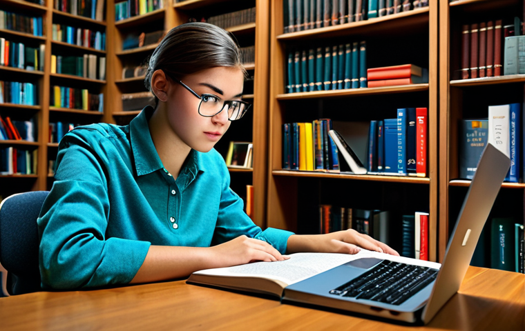 **

A student, fully clothed in modest attire, studying web design books at a desk in a library. Books titled "HTML and CSS" and "JavaScript" are visible. The scene is safe for work, appropriate content, with perfect anatomy and natural proportions. High-quality rendering, professional lighting, family-friendly.

**
