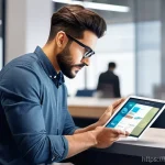 Home 18 웹디자인 실무에서 주의할 점 - **Prompt 1: The Heart of User Experience (UX)**
"A bright, inviting, and modern digital art ill...